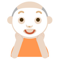 パックをする高齢者の男性のイラスト1