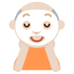 パックをする高齢者の男性のイラスト2