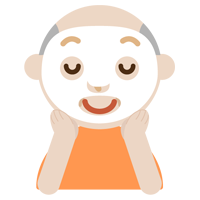 パックをする高齢者の男性のイラスト2