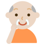パックをする高齢者の男性のイラスト3