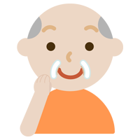 パックをする高齢者の男性のイラスト3