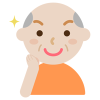 化粧をした高齢者の男性のイラスト（キラキラ）