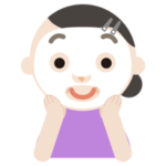 パックをする中年の女性のイラスト1