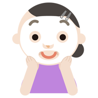 パックをする中年の女性のイラスト1
