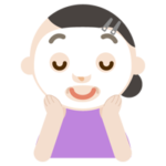 パックをする中年の女性のイラスト2