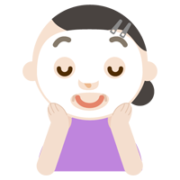 パックをする中年の女性のイラスト2