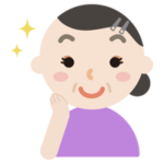 化粧をした中年の女性のイラスト（キラキラ）