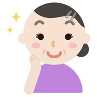 化粧をした中年の女性のイラスト（キラキラ）
