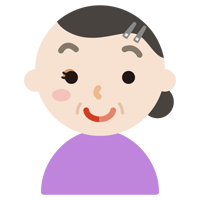 半分お化粧をした中年の女性のイラスト