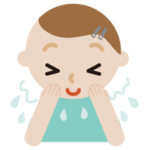 顔を洗い流す若い男性のイラスト