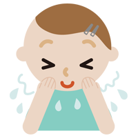 顔を洗い流す若い男性のイラスト