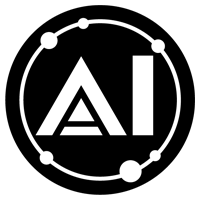 AIのアイコンのイラスト（黒・丸）