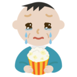 映画を見る中年の男性のイラスト3