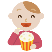 映画を見る若い男性のイラスト1