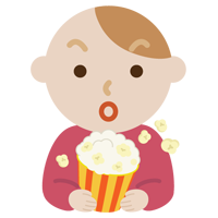 映画を見る若い男性のイラスト2