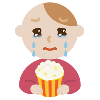映画を見る若い男性のイラスト3