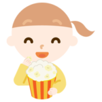 映画を見る女の子のイラスト1