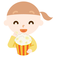 映画を見る女の子のイラスト1