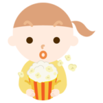 3Dメガネをかけて映画を見る女の子のイラスト2