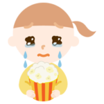 映画を見る若い女性のイラスト3
