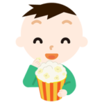 映画を見る男の子のイラスト1