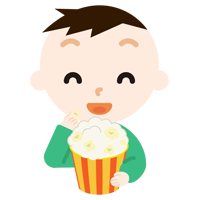 映画を見る男の子のイラスト1