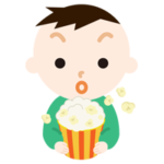 映画を見る男の子のイラスト2