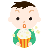 映画を見る男の子のイラスト2