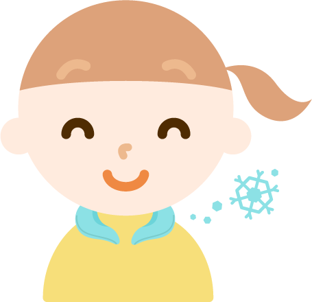クールリングで涼む女の子のイラスト
