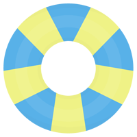 浮き輪のイラスト（青）