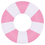 浮き輪のイラスト（ピンク）