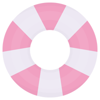 浮き輪のイラスト（ピンク）