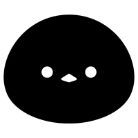 シマエナガのアイコンのイラスト（黒）