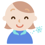 クールリングで涼む若い女性のイラスト