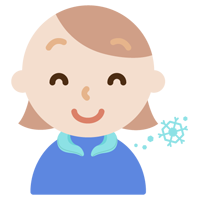 クールリングで涼む若い女性のイラスト