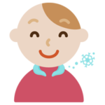 クールリングで涼む若い男性のイラスト