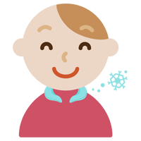 クールリングで涼む若い男性のイラスト
