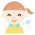 クールリングで涼む女の子のイラスト