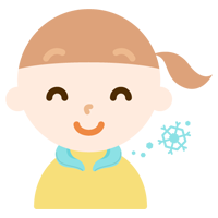 クールリングで涼む女の子のイラスト