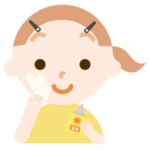 日焼け止めを塗る女の子のイラスト