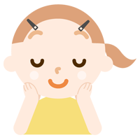 頬に手を当てる女の子のイラスト