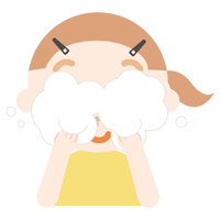 洗顔をする女の子のイラスト