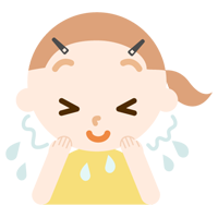 泡を洗い流す女の子のイラスト