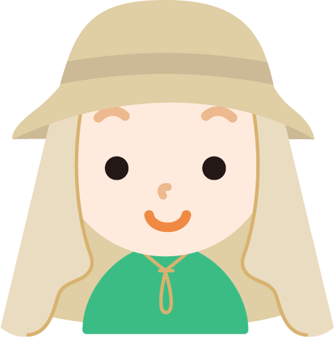 サンシェード付きの帽子を被る男の子のイラスト(ベージュ)