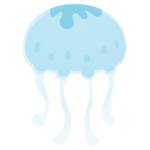 クラゲのイラスト（水色）