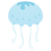 クラゲのイラスト（水色）