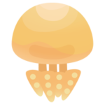 クラゲのイラスト（オレンジ）