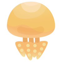 クラゲのイラスト（オレンジ）