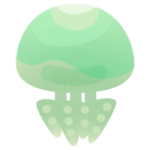 クラゲのイラスト（緑）