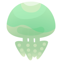 クラゲのイラスト（緑）